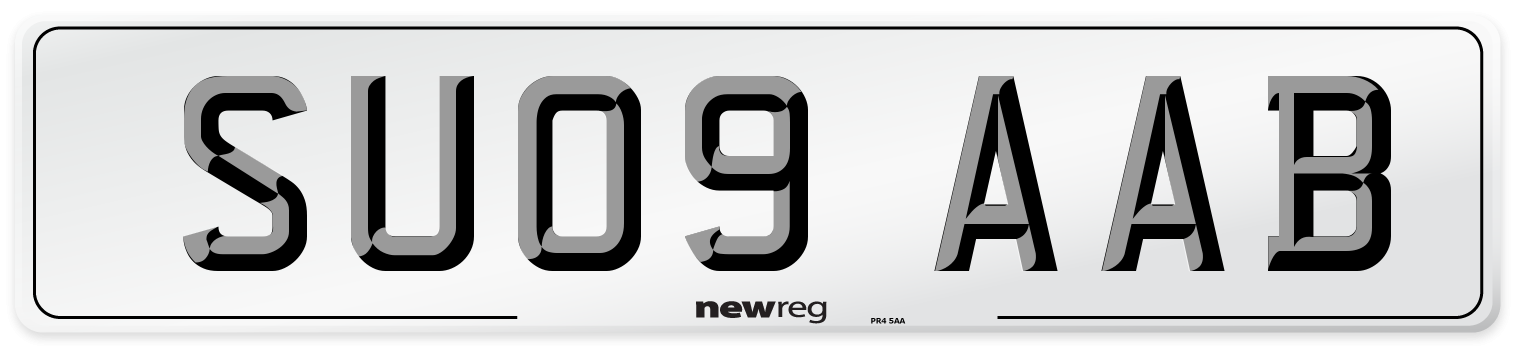 SU09 AAB Number Plate from New Reg